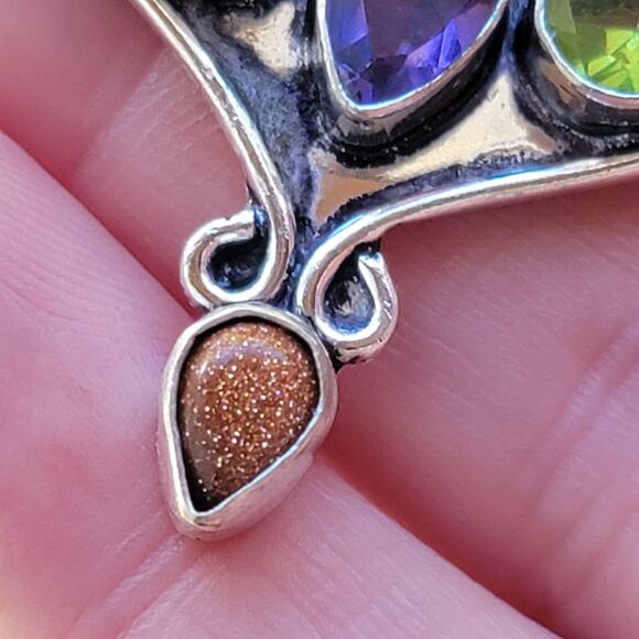 Amethyst Teardrop Pendant with 20-Inch Sterling Silver Chain - Picture 6 of 10